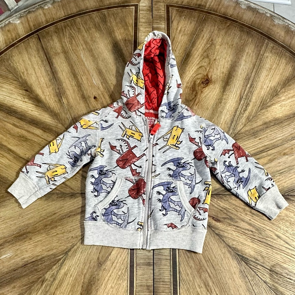 GUC Dragons Love Tacos Zip Up Jacket with Hoodie—Size 2T